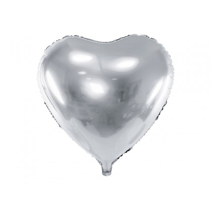 Folinis balionas "Širdelė" 61 cm sidabrinė